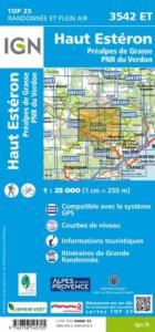 Carte IGN Top 25 3542ET - Haut Esteron / Préalpes de Grasse
