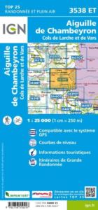 Carte IGN Top 25 3538ET - Aiguille de Chambeyron / Cols de Larche et de Vars
