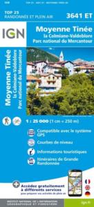 Carte IGN Top 25 3641ET - Moyenne Tinée / La Colmiane / Valdeblore / PN du Mercantour